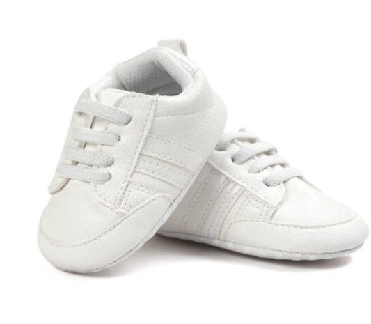 All White: Non-Slip Soft Sole Baby Girl Boy Sneakers for Stylish Adventures